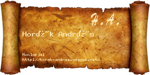 Horák András névjegykártya