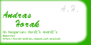 andras horak business card